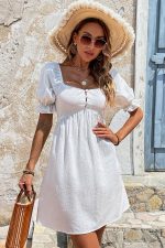 Robe Blanche Bohème Année 50
