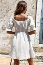 Robe Blanche Bohème Année 50