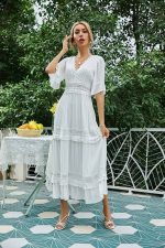 Robe Blanche Bohème Dentelle