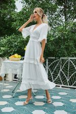 Robe Blanche Bohème Dentelle