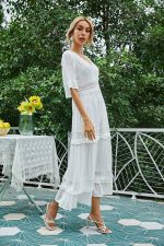Robe Blanche Bohème Dentelle