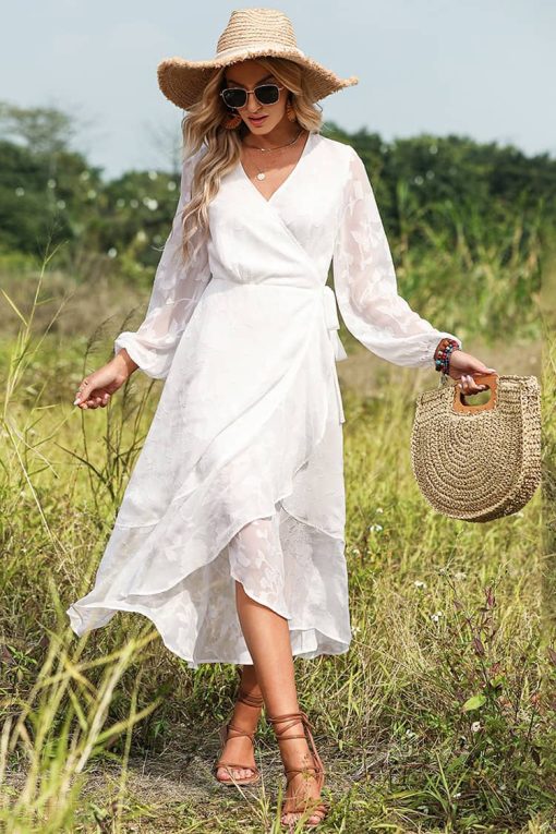 Robe Longue Blanche Bohème Été