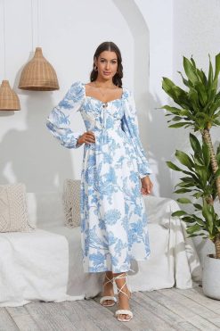 Robe Bohème Longue Avec Manche