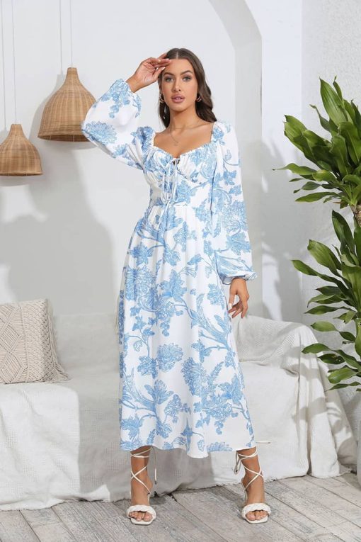 Robe Bohème Longue Avec Manche