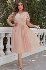 Robe Bohème Rose Poudre Grande Taille