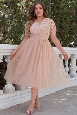 Robe Bohème Rose Poudre Grande Taille
