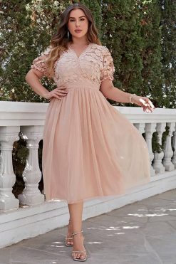 Robe Bohème Rose Poudre Grande Taille