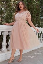 Robe Bohème Rose Poudre Grande Taille