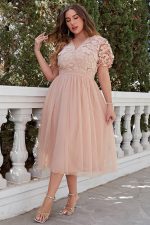 Robe Bohème Rose Poudre Grande Taille
