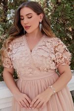 Robe Bohème Rose Poudre Grande Taille