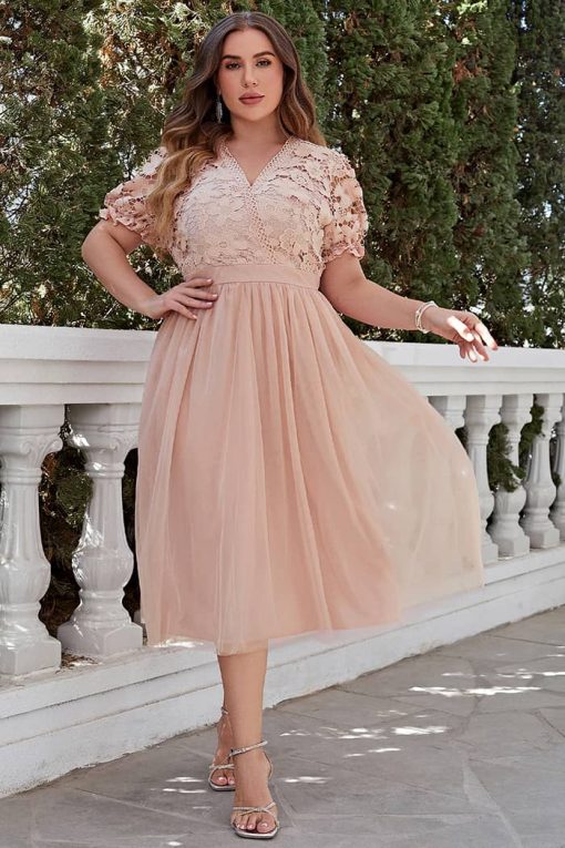Robe Bohème Rose Poudre Grande Taille