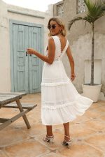 Robe Cocktail Blanche Longue Bohème Bohème