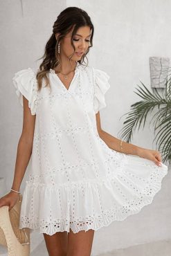 Robe Courte Broderie Bohème