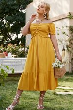 Robe Jaune Bohème Grande Taille
