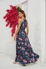Robe Longue Bohème Encolure Americaine
