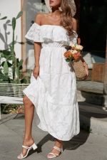 Robe Maxi Col Bateau Bohème
