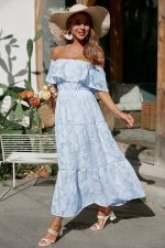 Robe Maxi Col Bateau Bohème