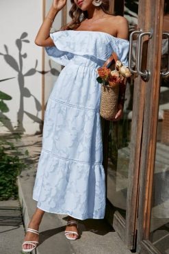Robe Maxi Col Bateau Bohème