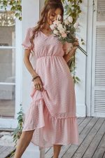 Robe Longue Unie Invitee Mariage Bohème