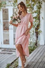 Robe Longue Unie Invitee Mariage Bohème