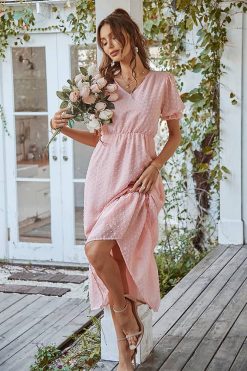 Robe Longue Unie Invitee Mariage Bohème