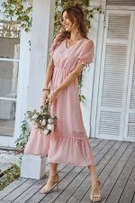 Robe Longue Unie Invitee Mariage Bohème
