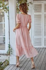 Robe Longue Unie Invitee Mariage Bohème