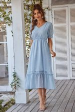 Robe Longue Unie Invitee Mariage Bohème