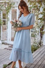 Robe Longue Unie Invitee Mariage Bohème