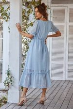 Robe Longue Unie Invitee Mariage Bohème