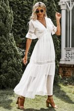 Robe Manche Dentelle Blanc Bohème