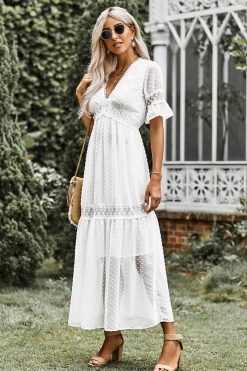 Robe Manche Dentelle Blanc Bohème