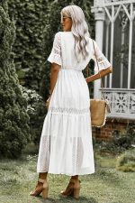 Robe Manche Dentelle Blanc Bohème