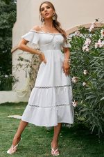 Robe Mi-Longue Blanche Bohème