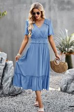 Robe Printaniere Bohème Midi Fluide
